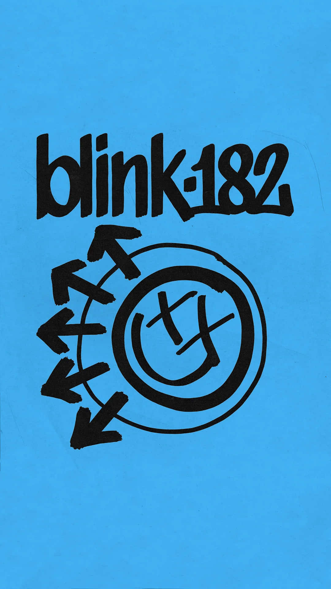 Blink182 Logoon Blue Background Wallpaper
