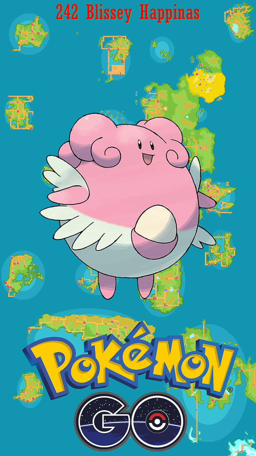 Blissey With Pokemon Go Logo Wallpaper