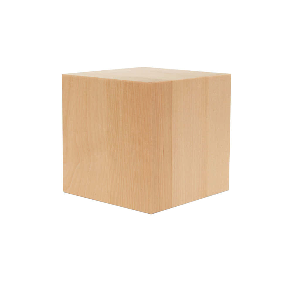 A Wooden Cube On A White Background