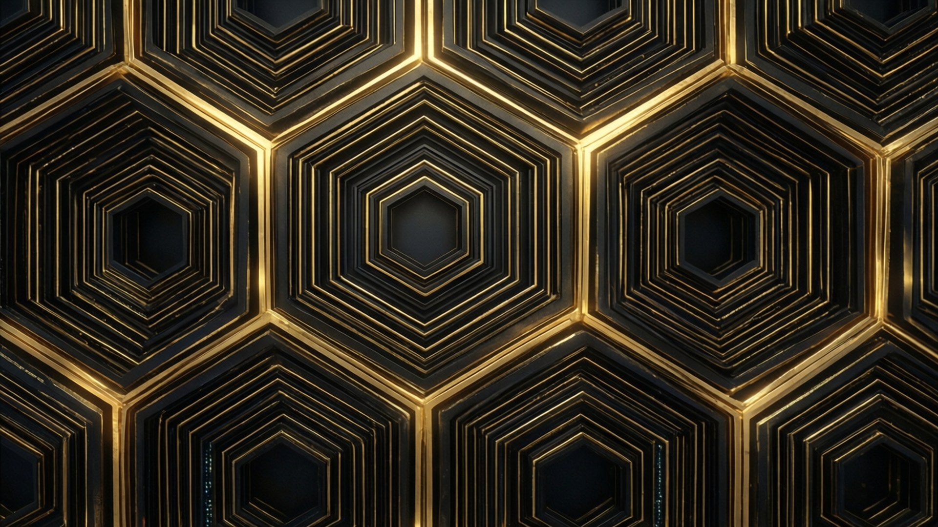 Goud en zwart zeshoekpatroon voor blockchain-accounts