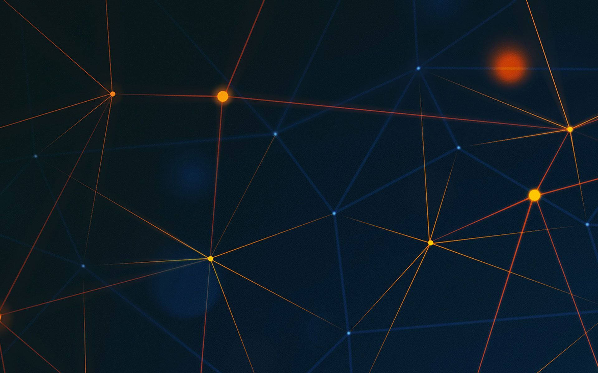 Blockchain Red And Orange Lines Wallpaper