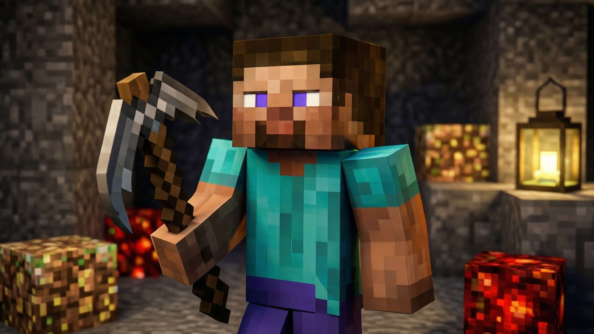 Blocky Cave Explorer Wallpapers