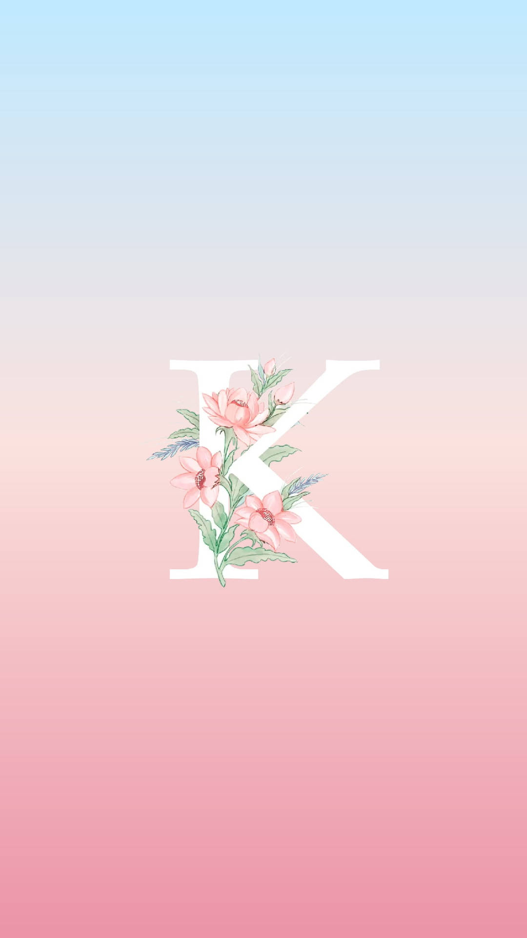 Blomster Gradient K Alfabet Wallpaper