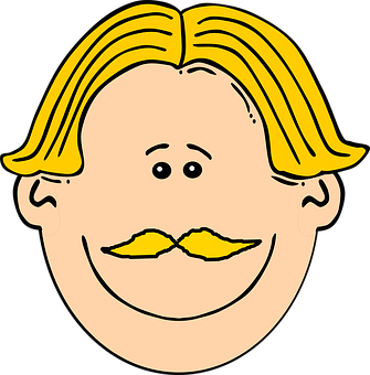 Blond Cartoon Character Face PNG