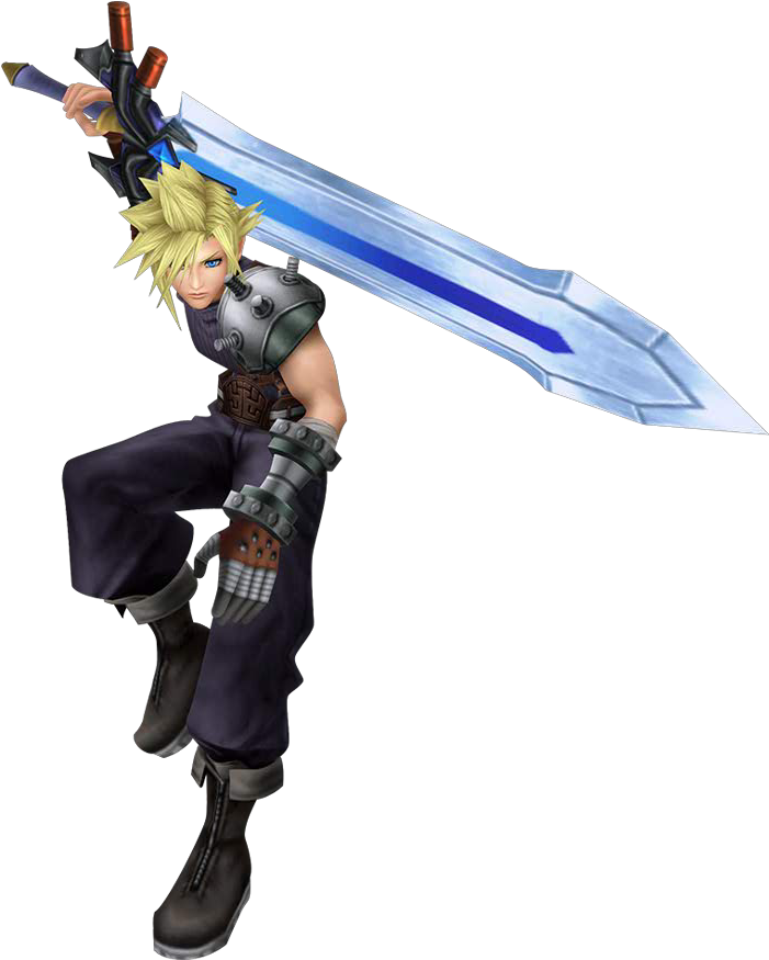 Blond Haired Warriorwith Giant Sword PNG