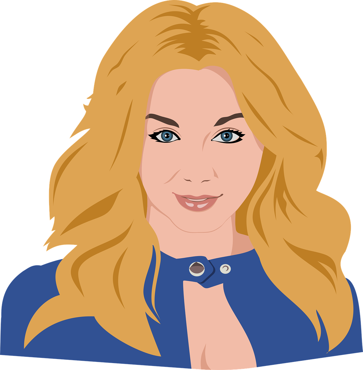 Blonde Actress Vector Portrait PNG