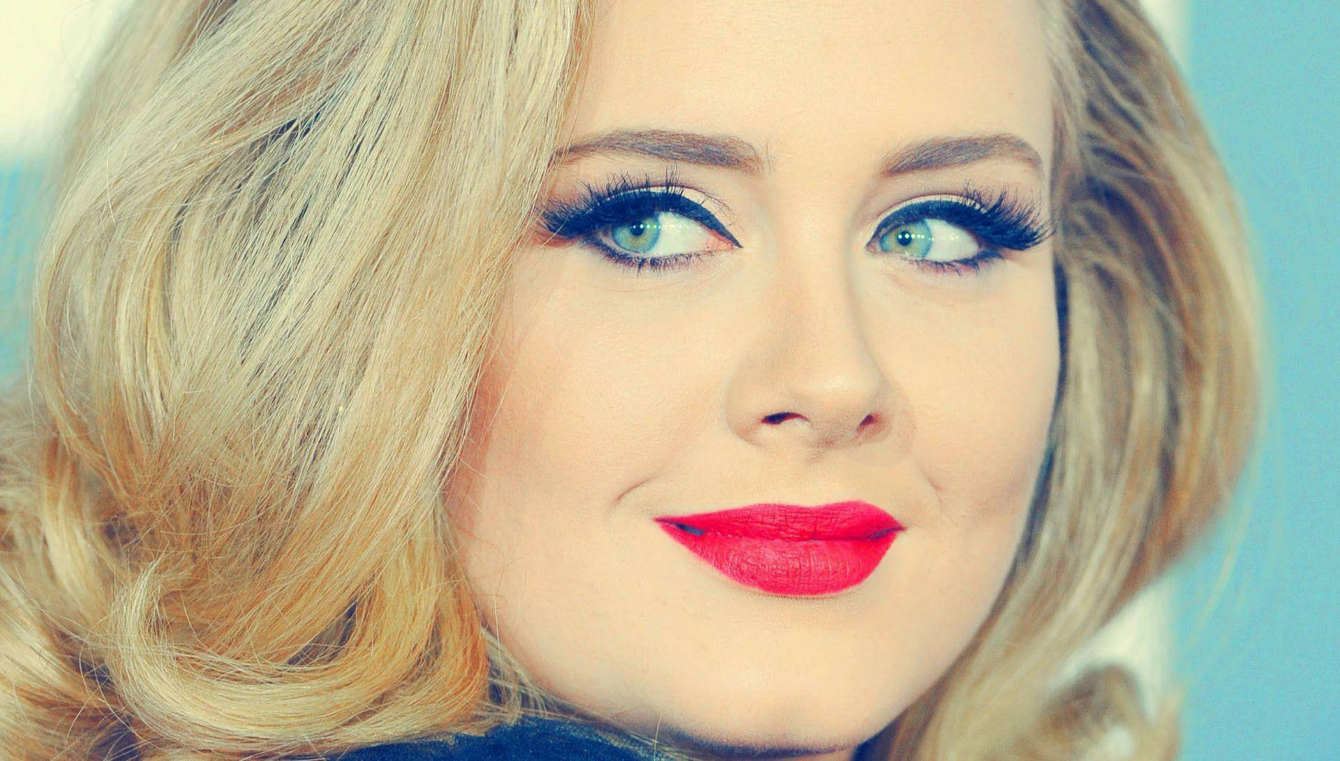 Blonde Adele Smiling Background