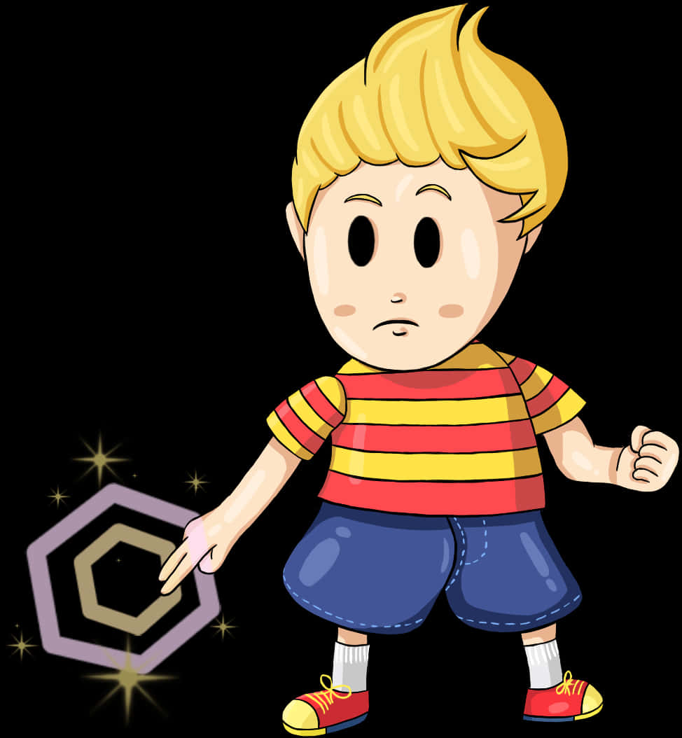 Blonde Animated Boy Magic Cube Illustration PNG
