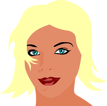 Blonde Animated Female Portrait PNG