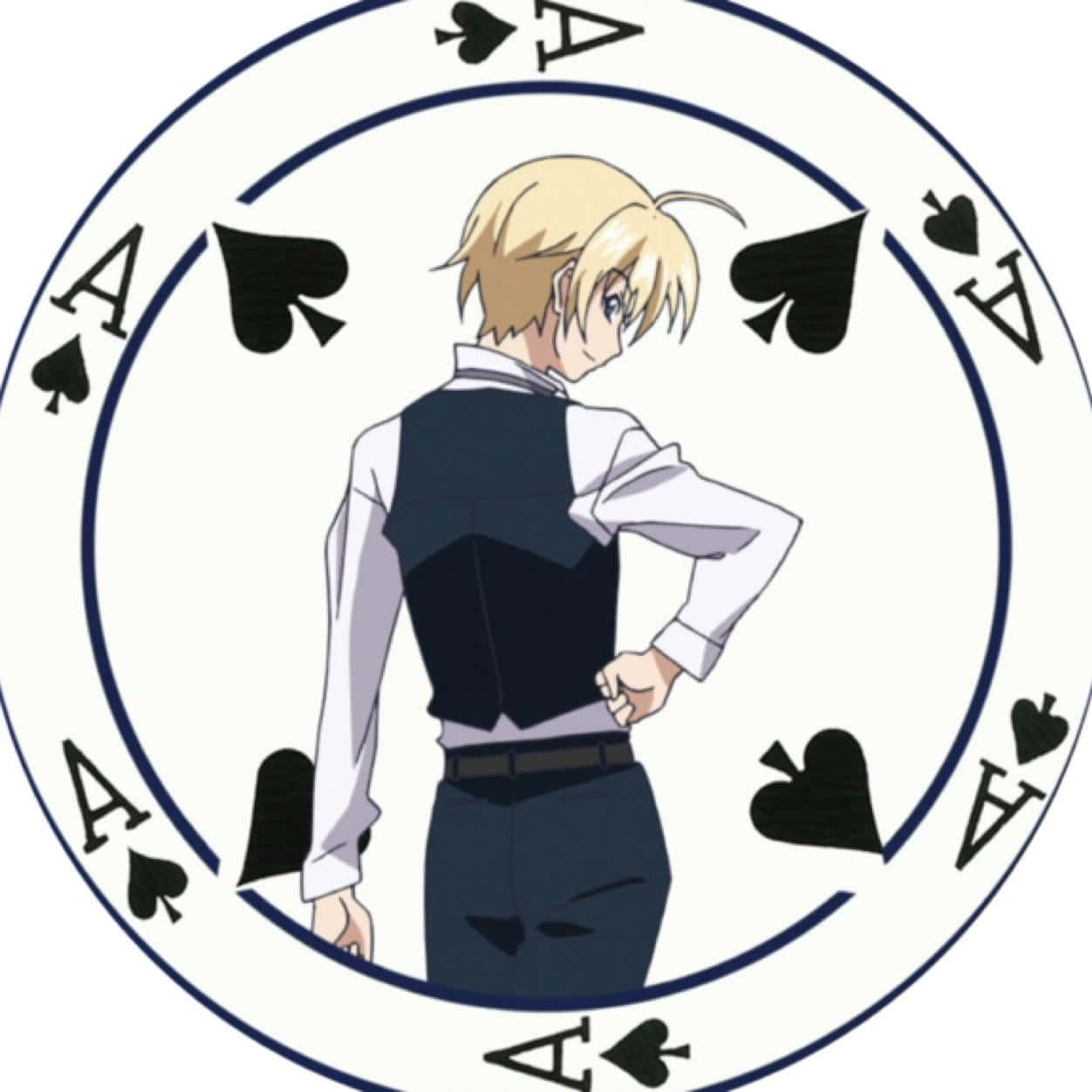 Blonde Anime Personage Ace Cirkel Achtergrond