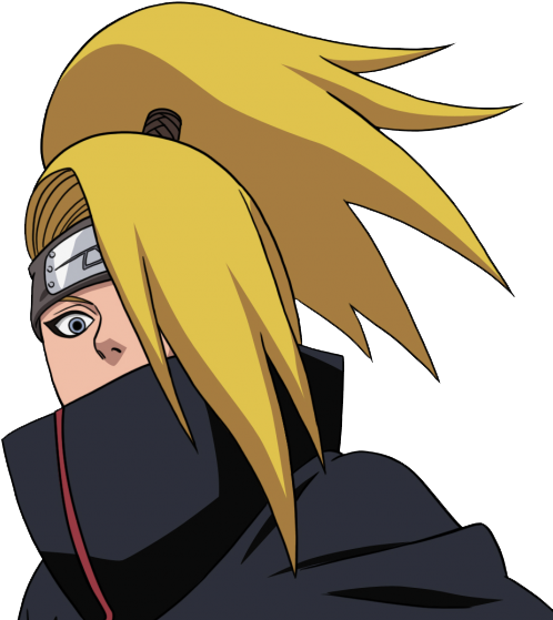 Blonde Anime Character Akatsuki Cloak PNG