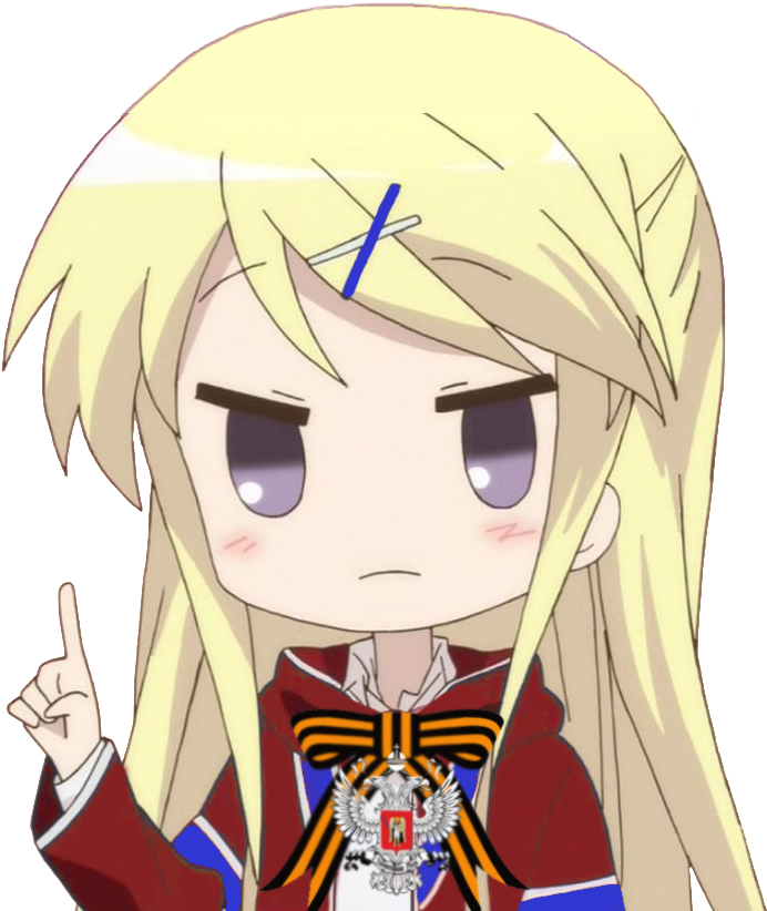 Blonde Anime Character Gesture PNG