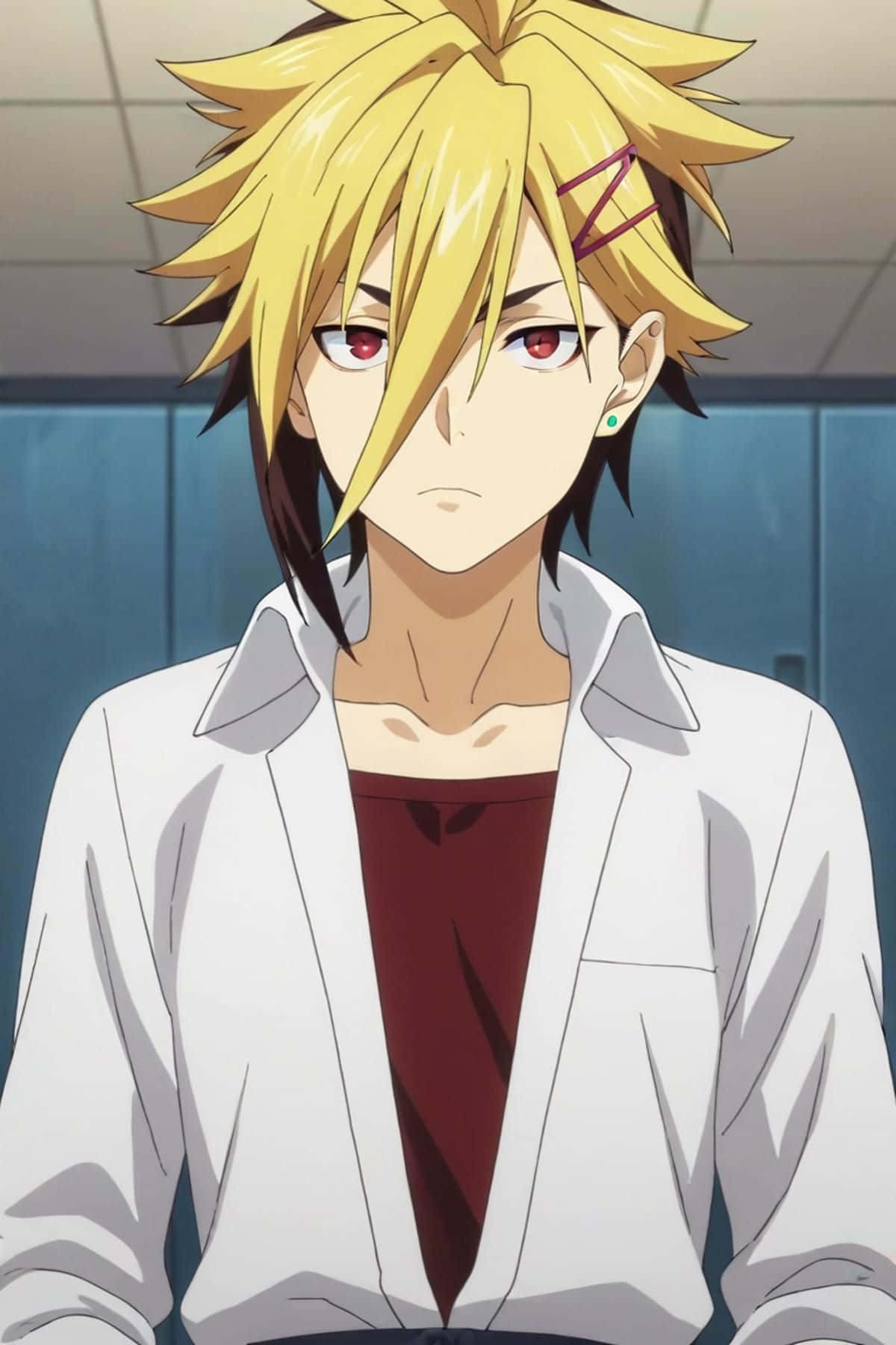 Blond Anime Personage Kuga Terunori Achtergrond