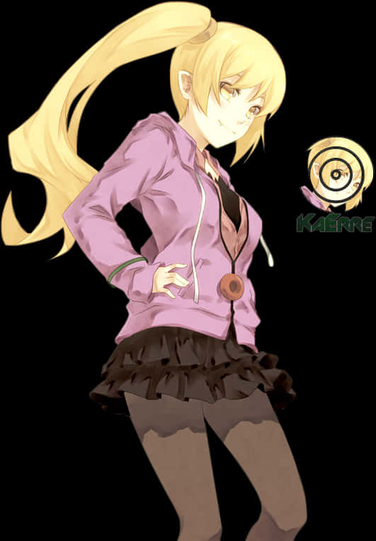 Blonde Anime Character Pink Jacket PNG