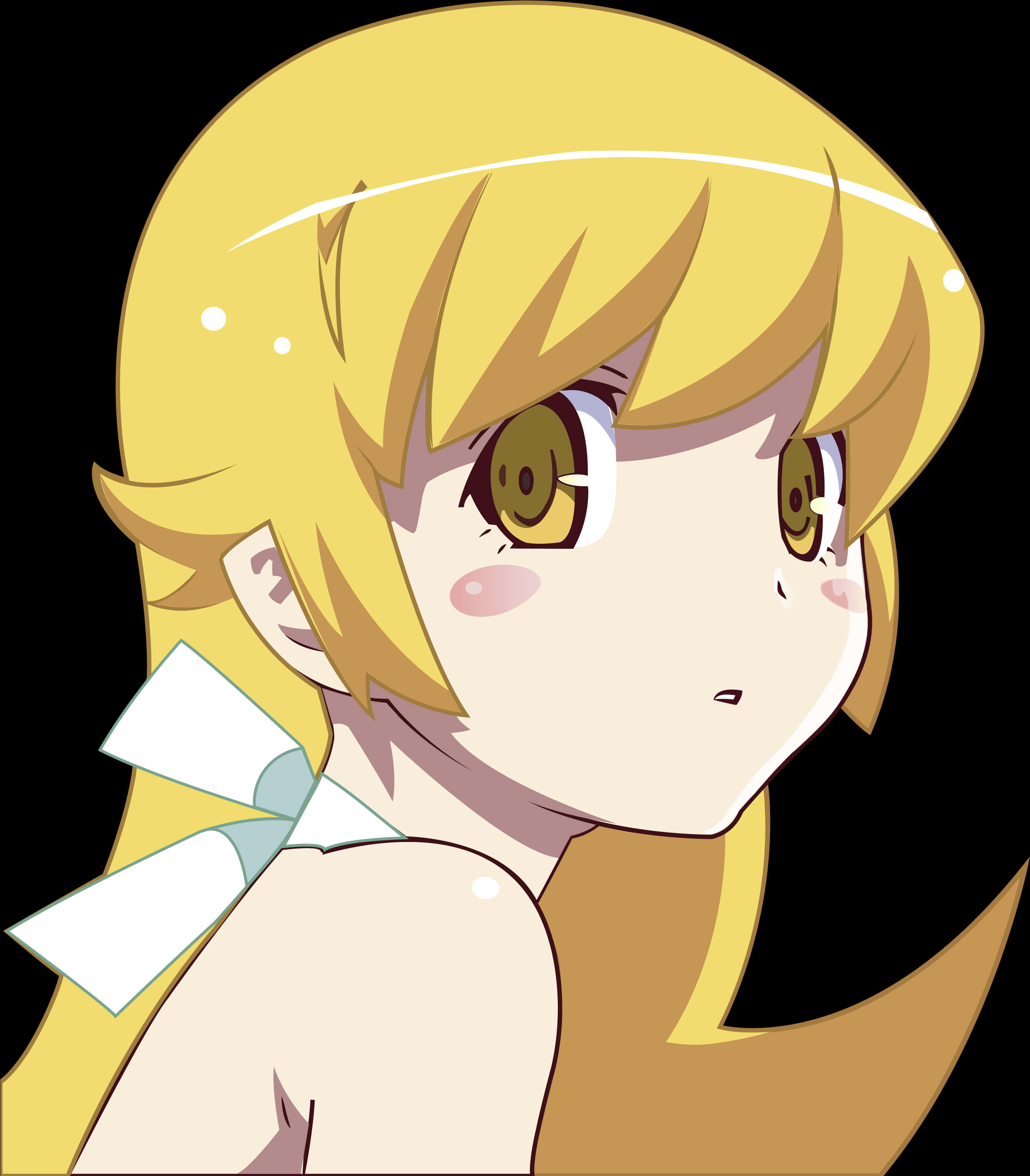 Blonde Anime Character Portrait PNG