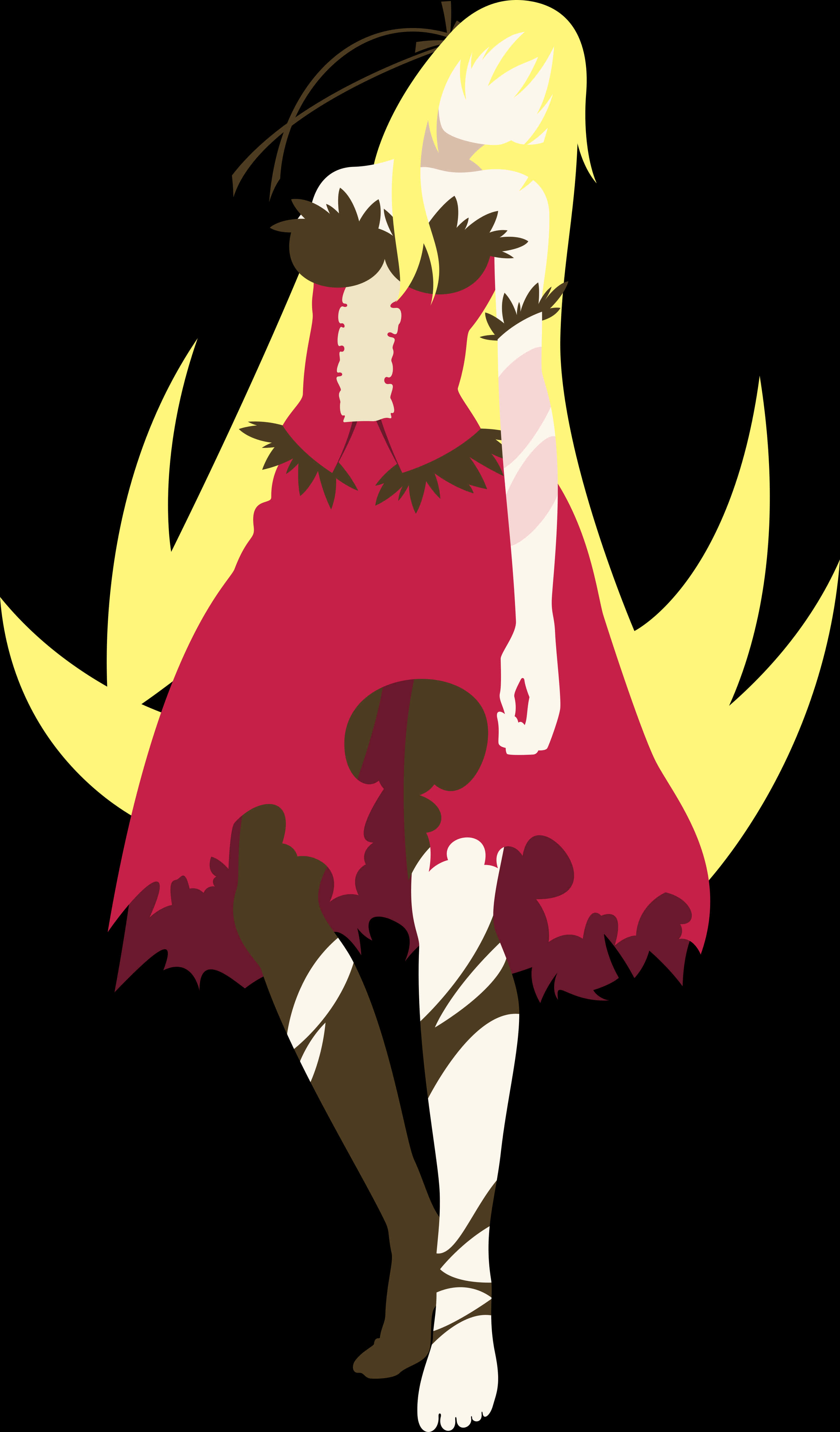 Blonde Anime Character Red Dress PNG