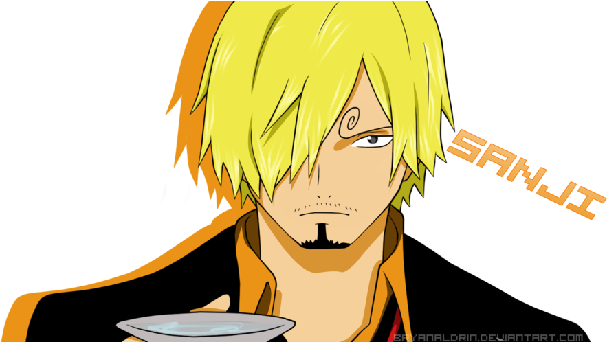 Blonde Anime Character Sanji With Plate PNG