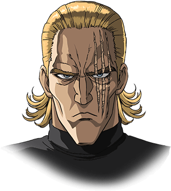 Blonde Anime Character Scarred Face PNG
