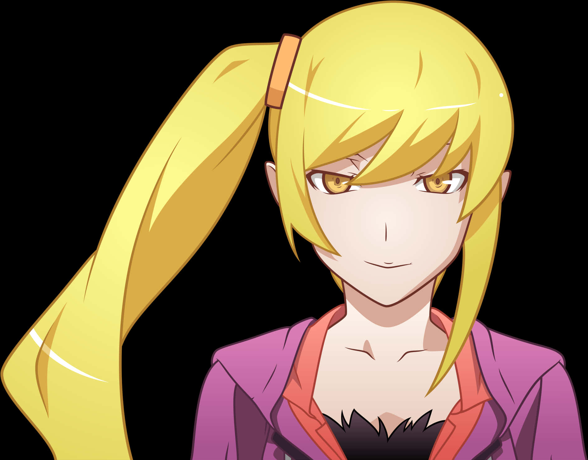 Blonde Anime Character Smirk PNG