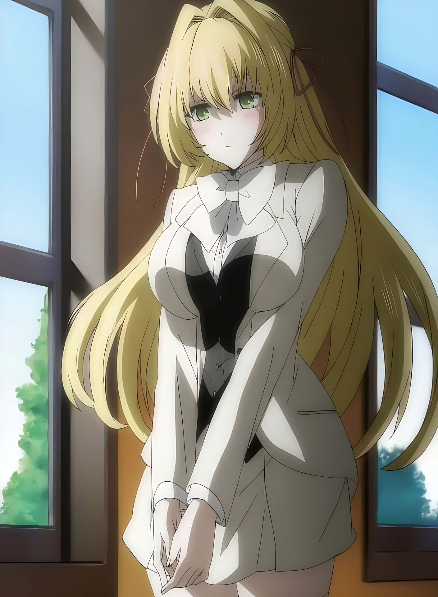 Blond Anime Karakter Vindu Lys Bakgrunnsbildet