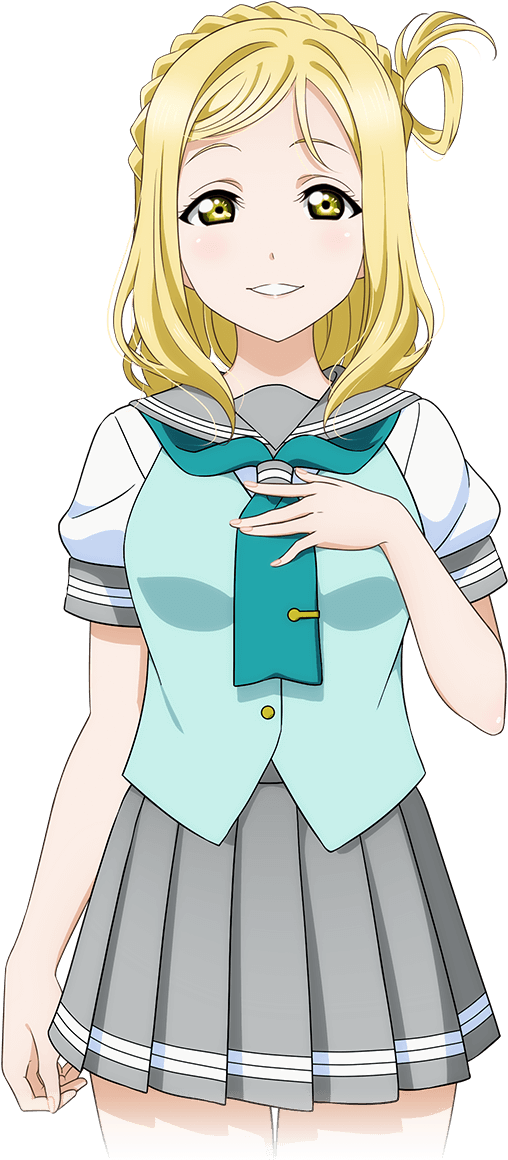 Blonde Anime Girl School Uniform PNG