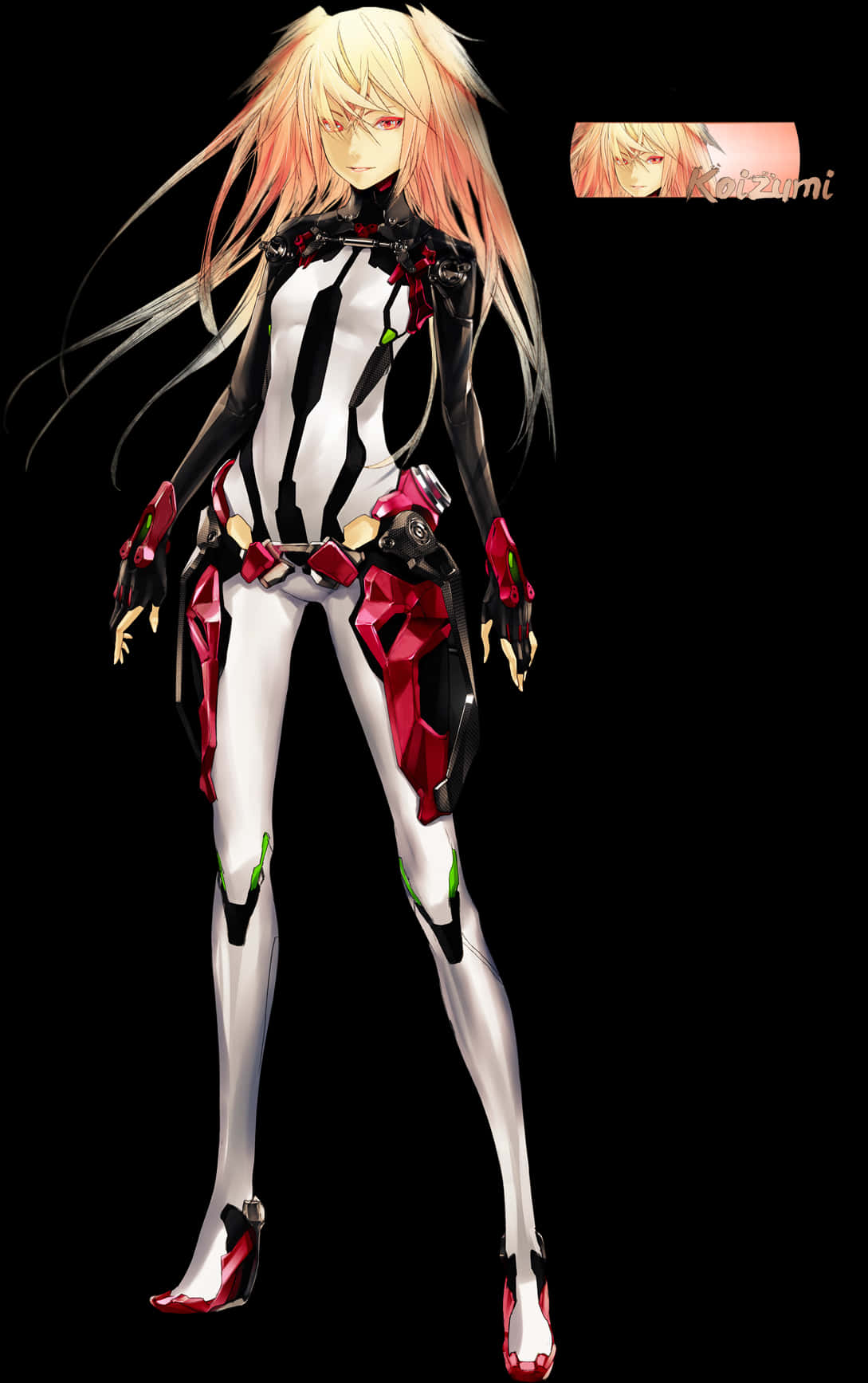 Blonde Anime Girlin Futuristic Armor PNG