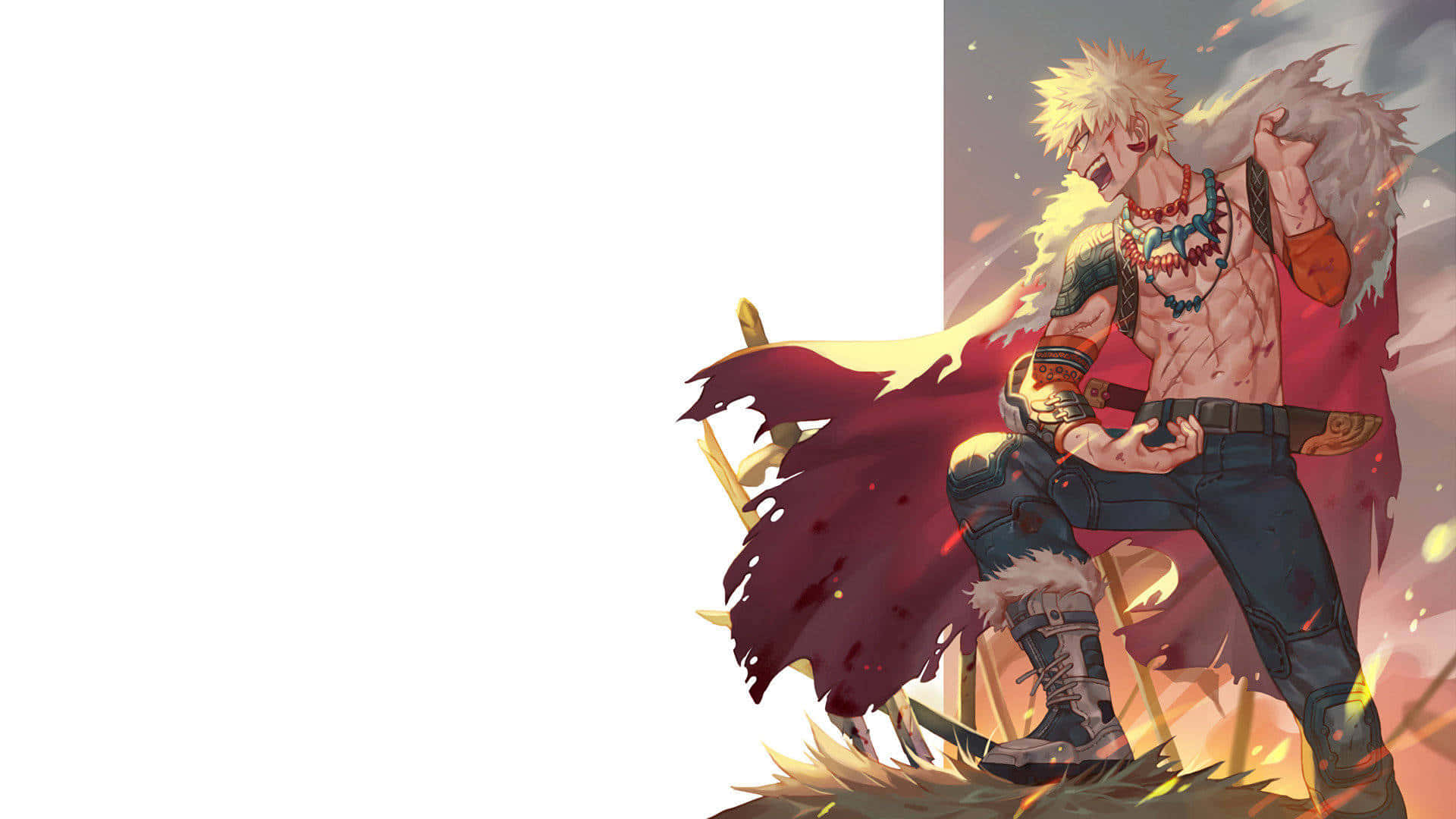 Blonde Anime Warrior Profile Wallpaper