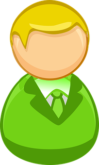 Blonde Cartoon Businessman Icon PNG