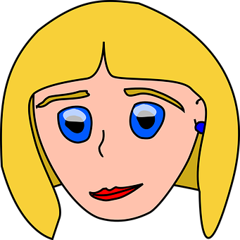 Blonde Cartoon Character Portrait PNG