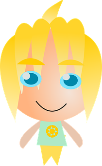 Blonde Cartoon Character Smile PNG