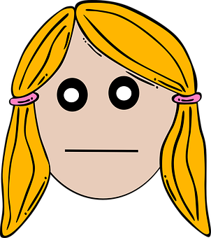 Blonde Cartoon Character Vector PNG
