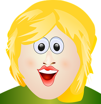 Blonde Cartoon Girl Avatar PNG