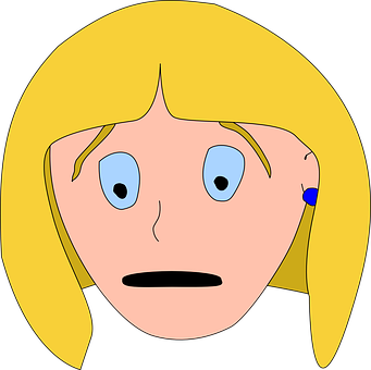 Blonde Cartoon Girl Surprised Expression PNG