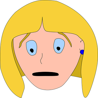 Blonde Cartoon Girl Surprised PNG