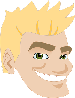 Blonde Cartoon Man Smiling PNG
