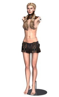 Blonde Character3 D Model PNG