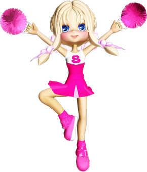Blonde Cheerleader Cartoon Character PNG