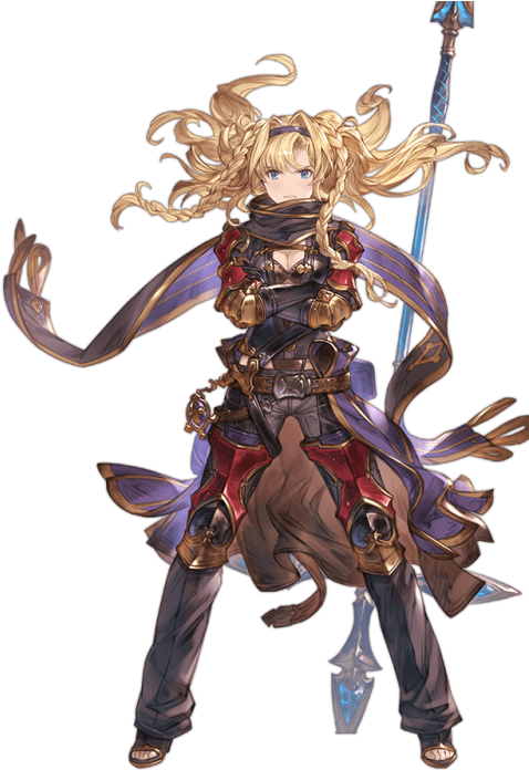 Blonde Fantasy Warriorwith Spear PNG