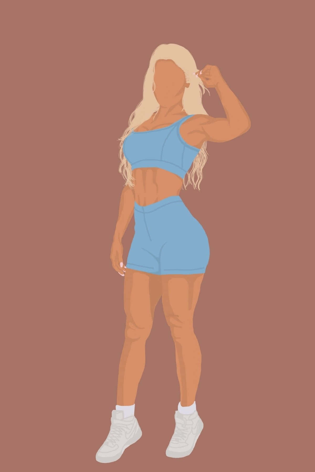 Blonde Fitness Model Illustration Wallpaper