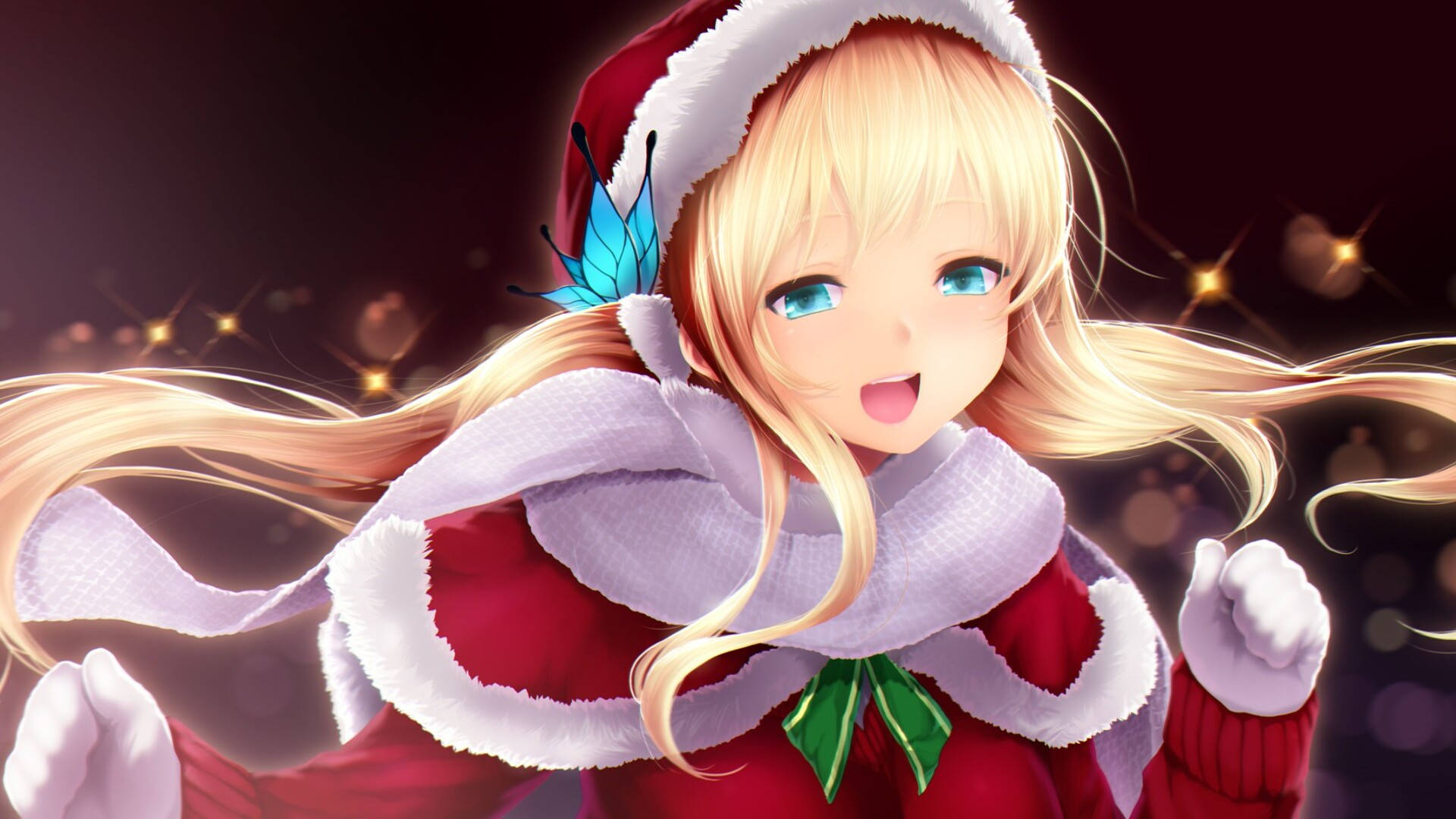 Blonde Girl Anime Christmas Digital Art