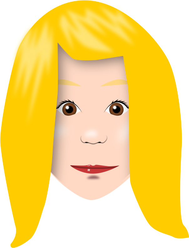 Blonde Hair Cartoon Face PNG