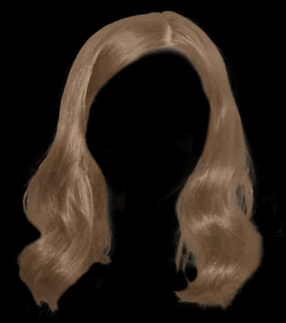 Blonde Hair Silhouette Black Background PNG