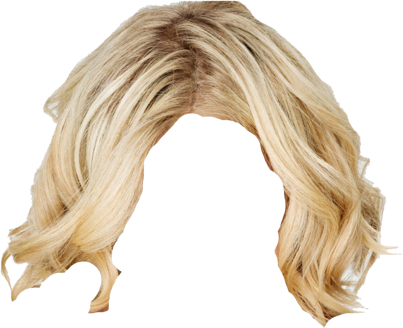 Blonde Hair Wig Transparent Background PNG