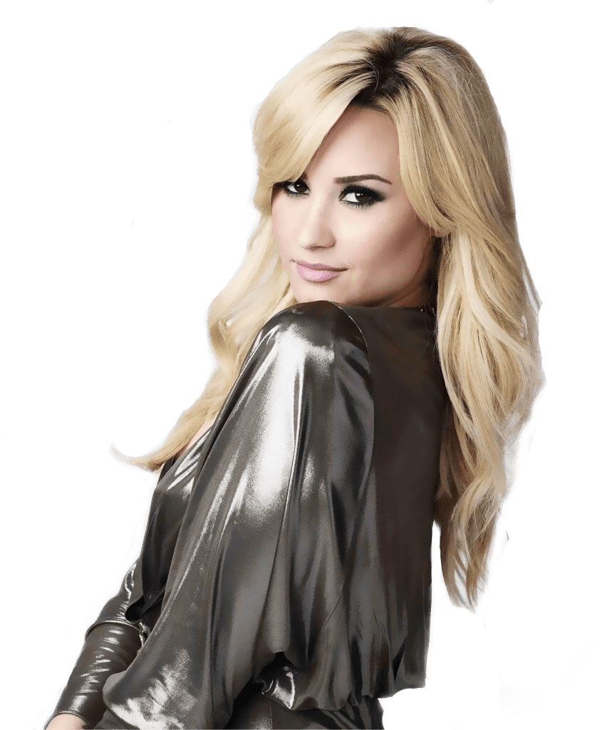 Blonde Hair Womanin Black Top PNG