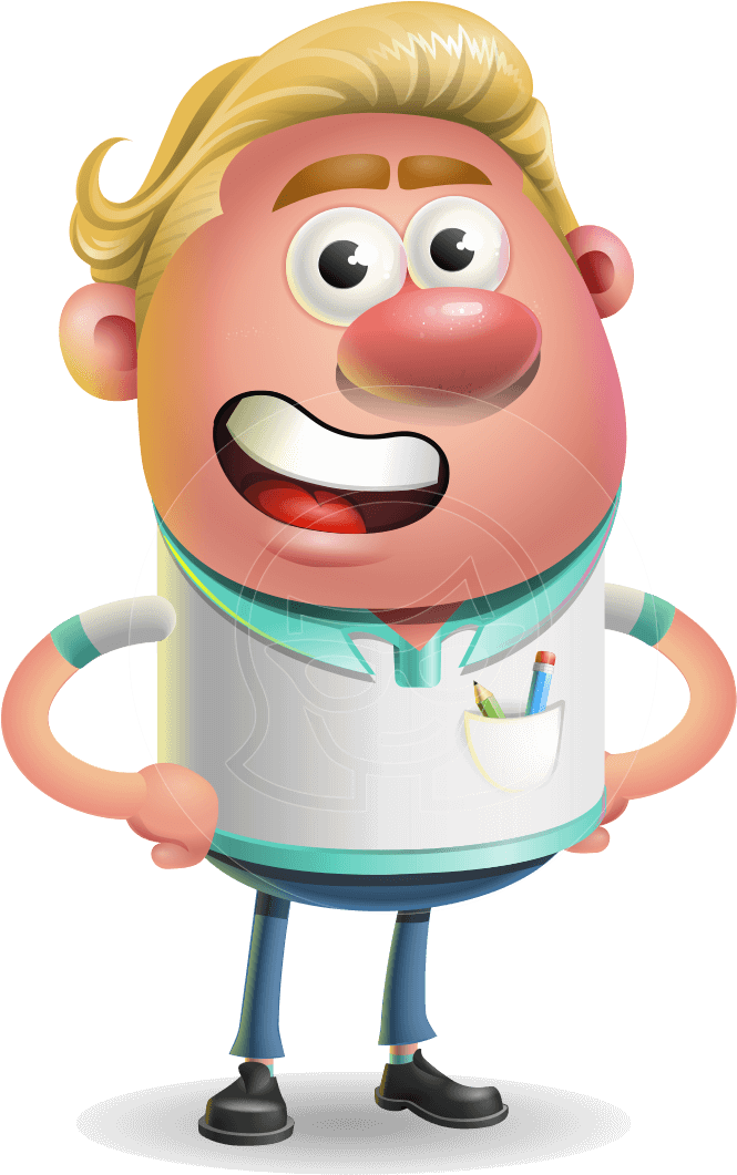 Blonde Haired Cartoon Dentist PNG
