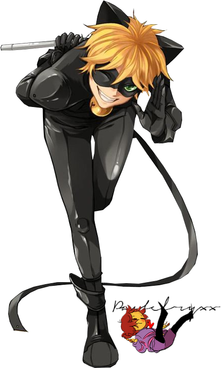 Blonde Haired Cat Thief Anime Character PNG