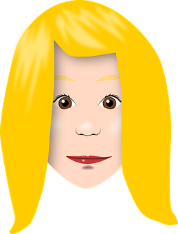 Blonde Haired Girl Cartoon Graphic PNG