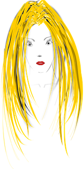 Blonde Haired Girl Illustration PNG