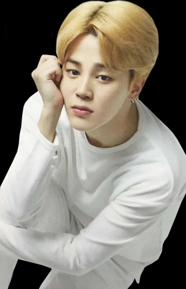 Blonde Haired Manin White Shirt PNG