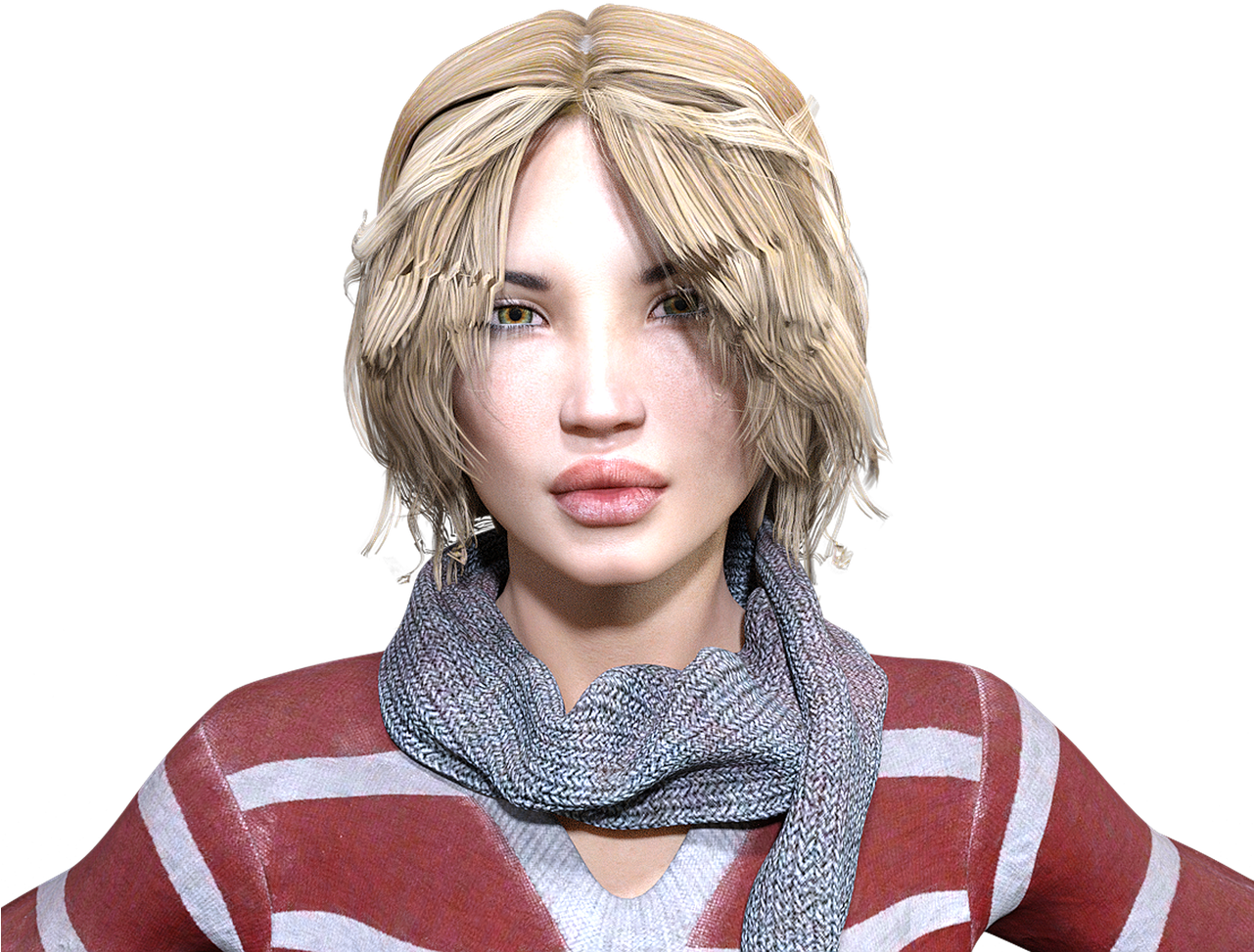 Blonde Haired3 D Character Portrait PNG
